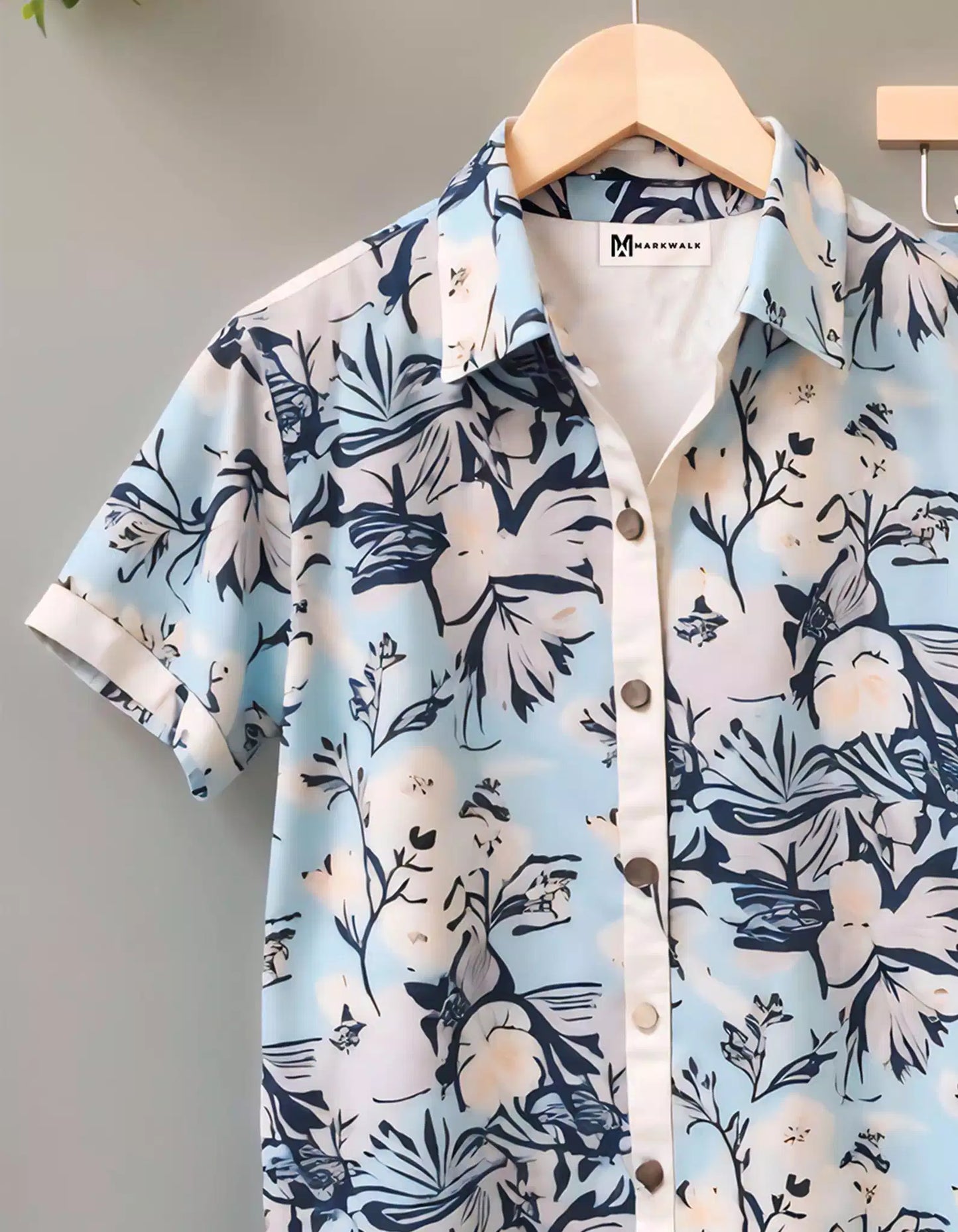 Hibiscus Design Mens Half Sleeves Cords Cotton Material