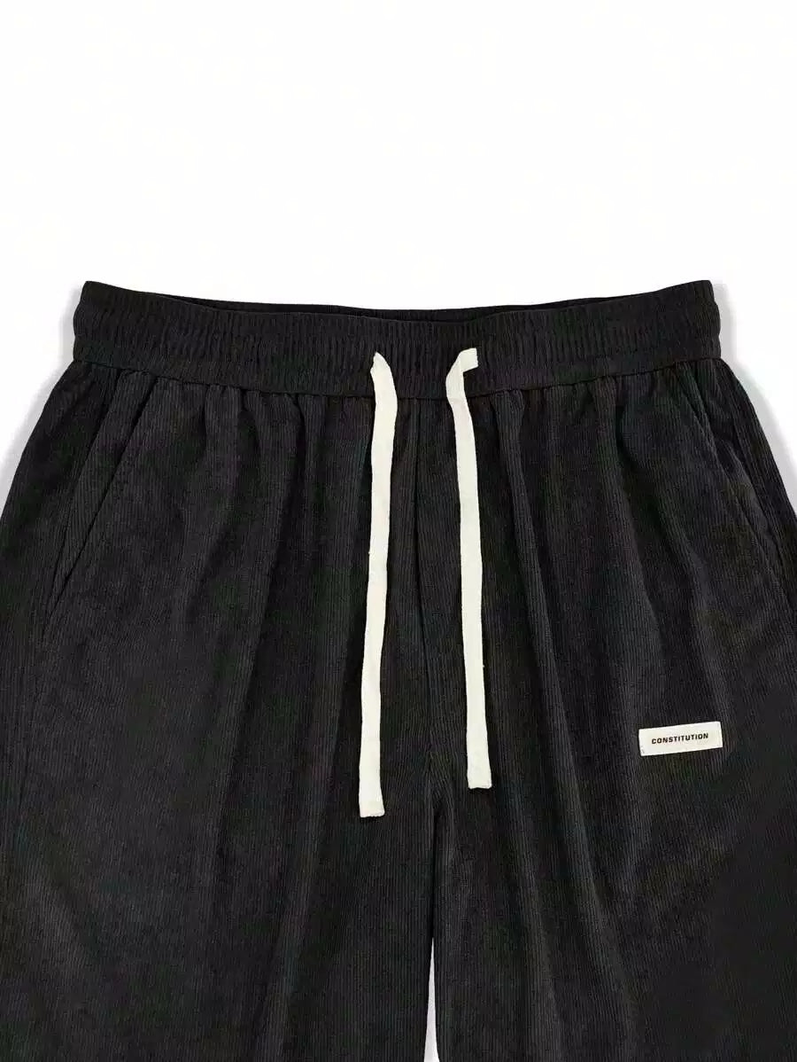 Black Color Mens Corduroy Cotton Pants Casual and Regular Fit Full size - XPPT