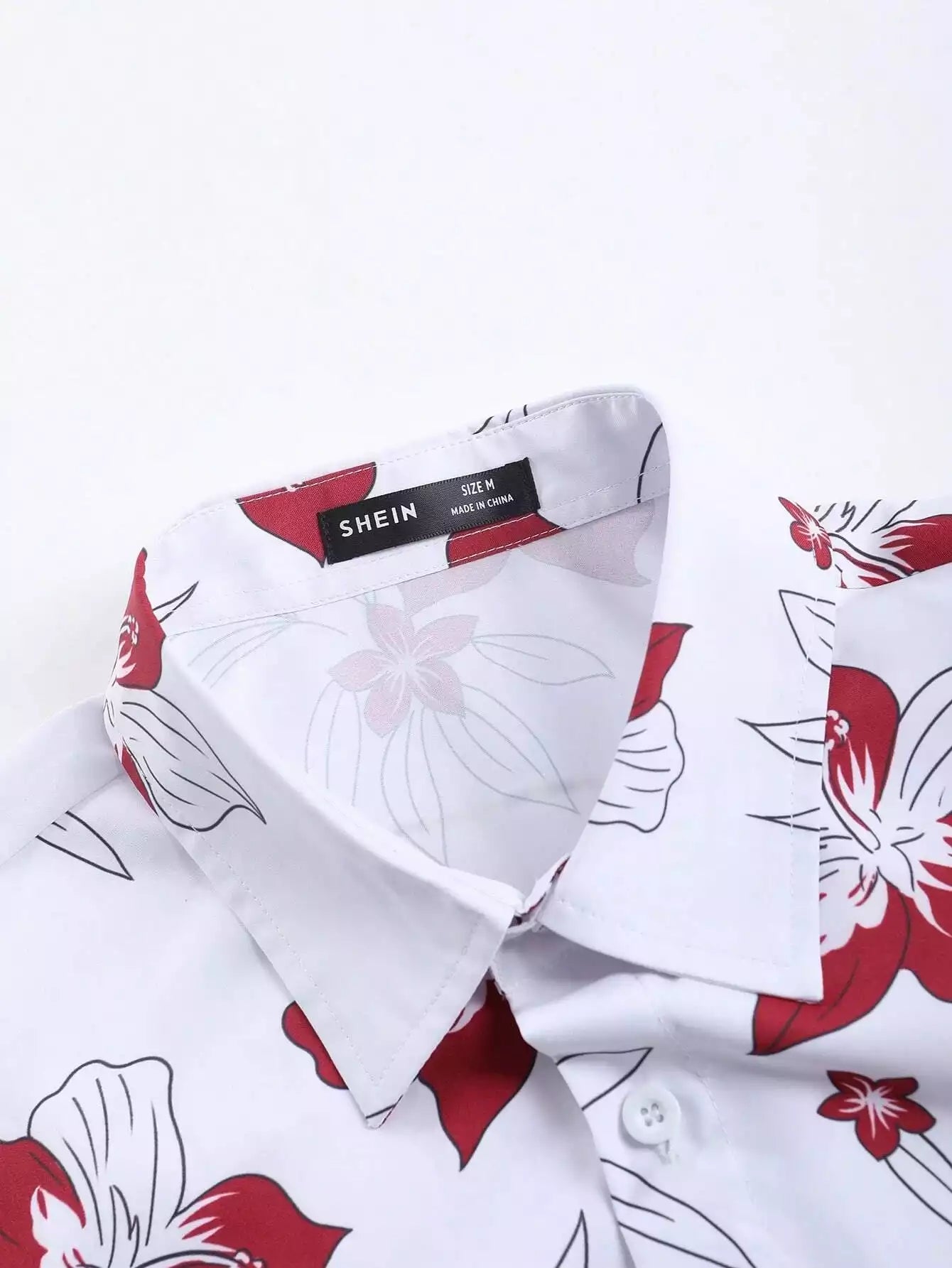 White Rose Design Mens Half Sleeves Cords Cotton Material