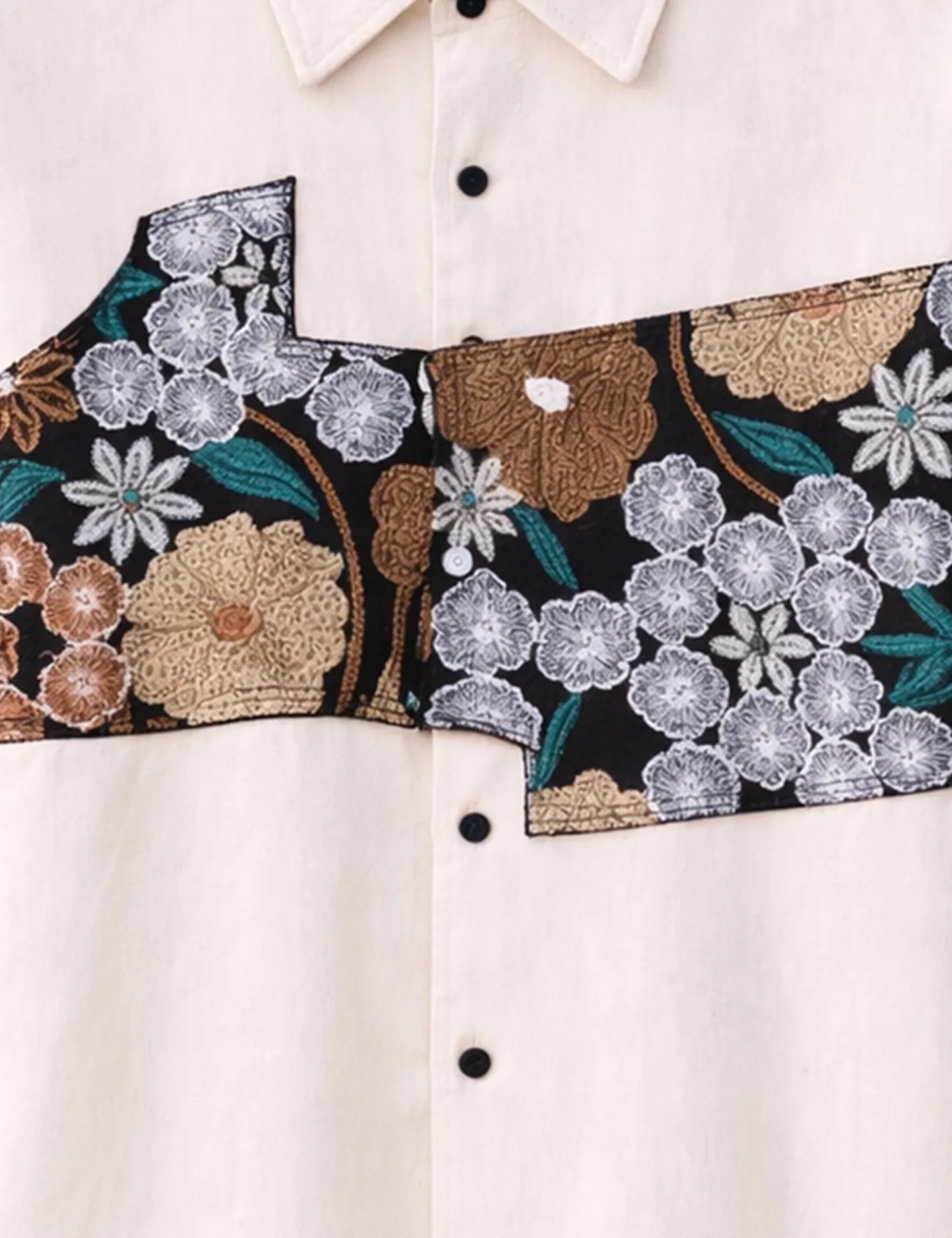 Ivory Floral Street Style Men’s Premium Full-Sleeve Shirt - XPST