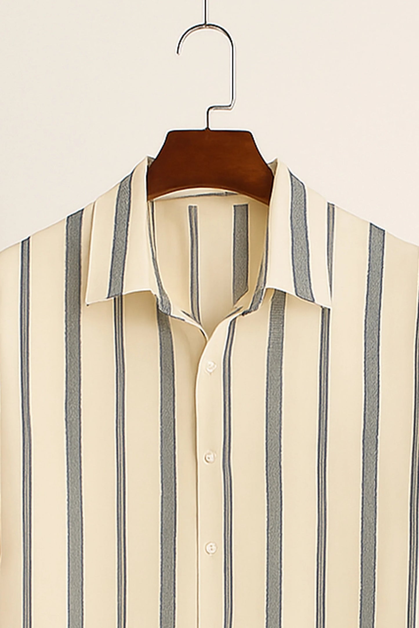 Cream Line Men's Casual Half Sleeve Shirt and Full Pant Set