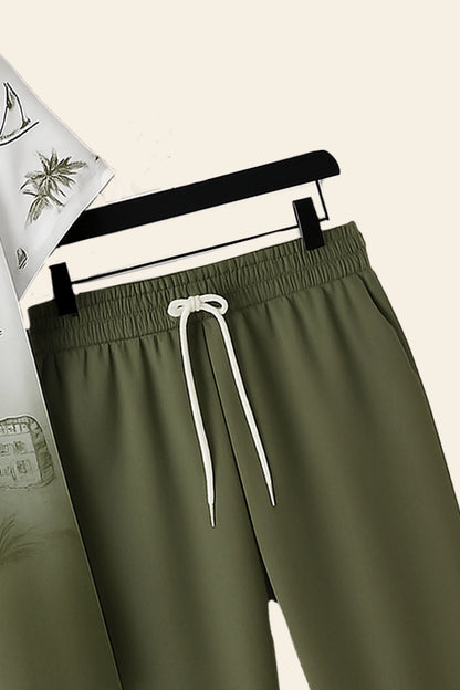 Green Shady Men's Casual Half Sleeve Shirt and Full Pant Set