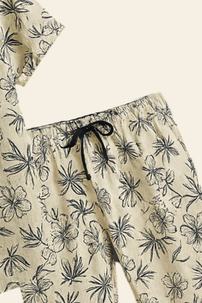 Yellow Mandala Men's Casual Half Sleeve Shirt and Full Pant Set