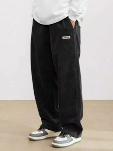 Black Color Mens Corduroy Cotton Pants Casual and Regular Fit Full size