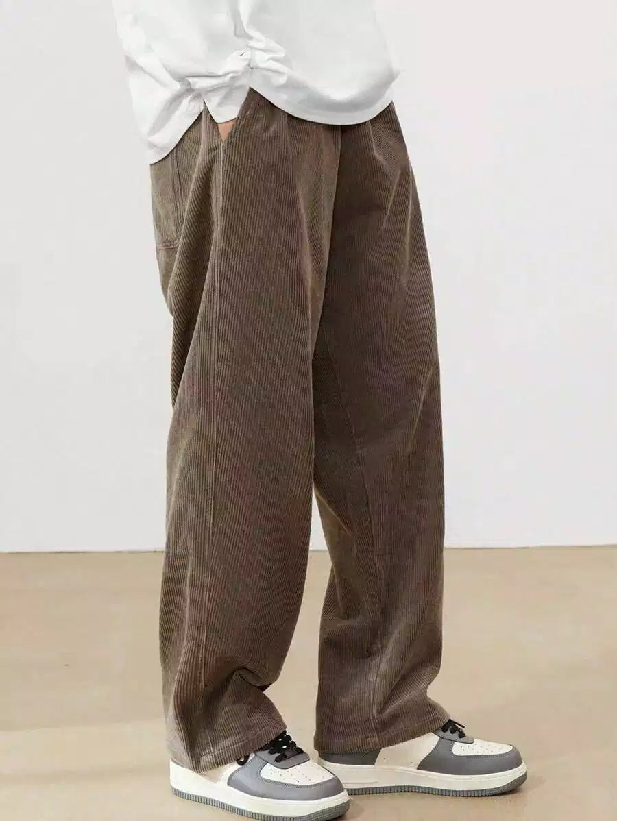 Brown Color Mens Corduroy Cotton Pants Casual and Regular Fit Full size - XPPT
