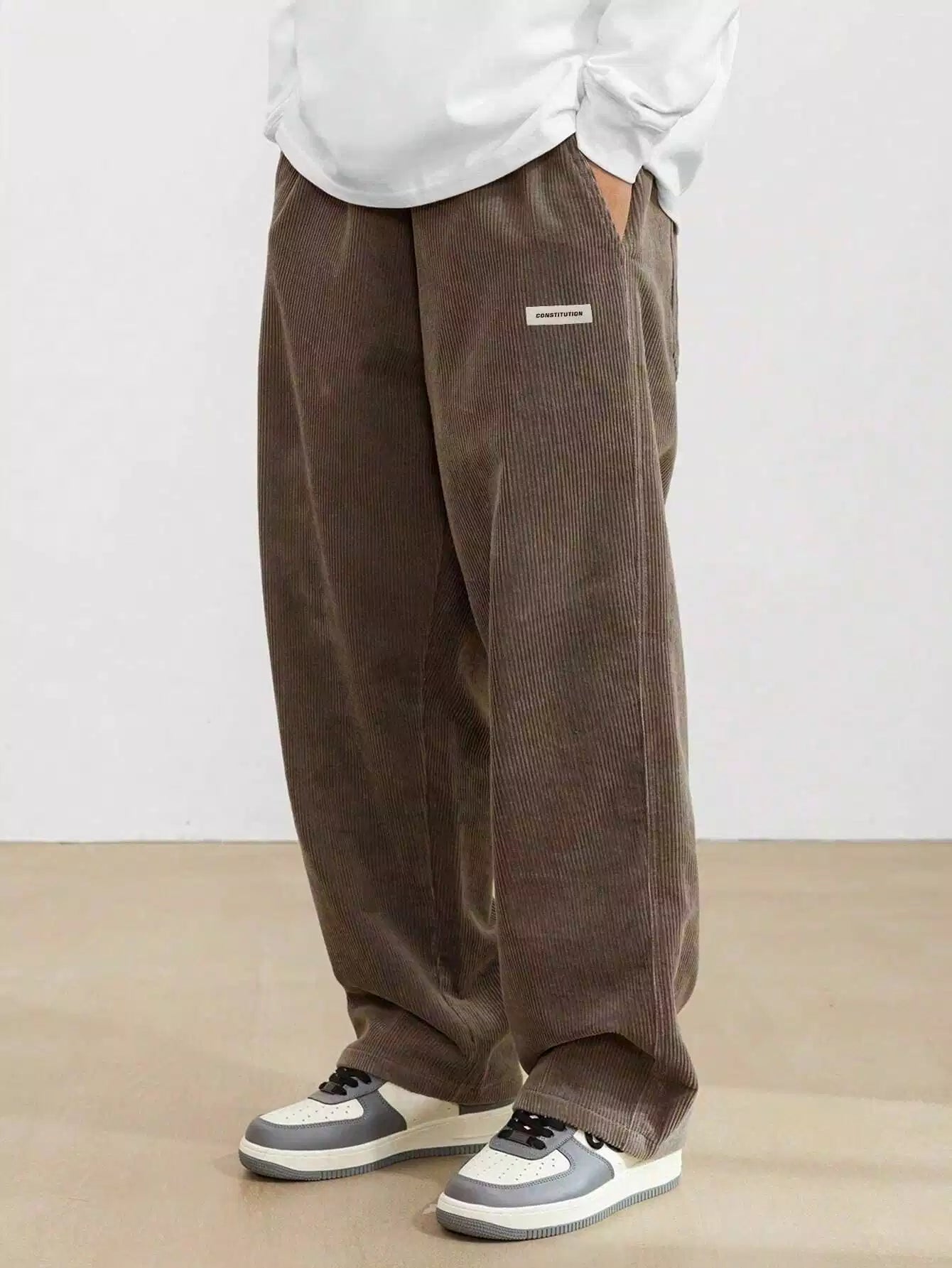 Brown Color Mens Corduroy Cotton Pants Casual and Regular Fit Full size - XPPT