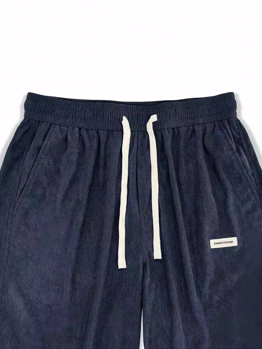 Navy Blue Color Mens Corduroy Cotton Pants Casual and Regular Fit Full size - XPPT