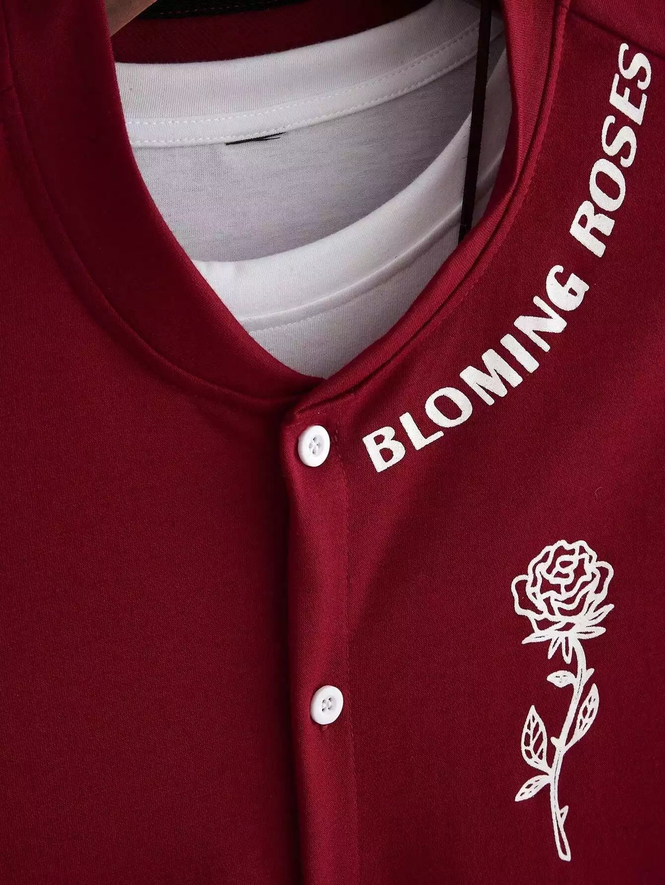 Red Rose Design Mens Half Sleeves Cords Cotton Material