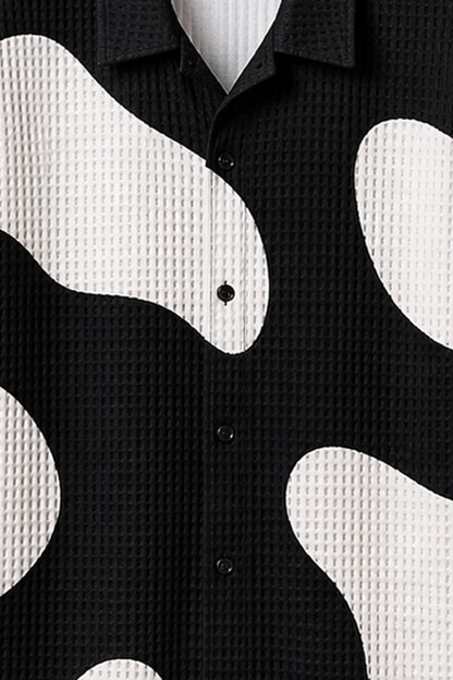 Black Round Patch Half Pants Cords - XPCRDH