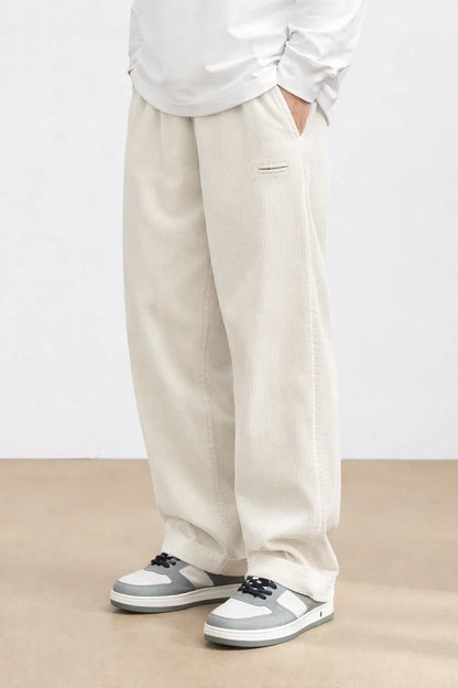 White  Color Mens Corduroy Cotton Pants Casual and Regular Fit Full size - XPPT