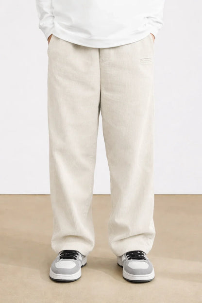 White  Color Mens Corduroy Cotton Pants Casual and Regular Fit Full size - XPPT