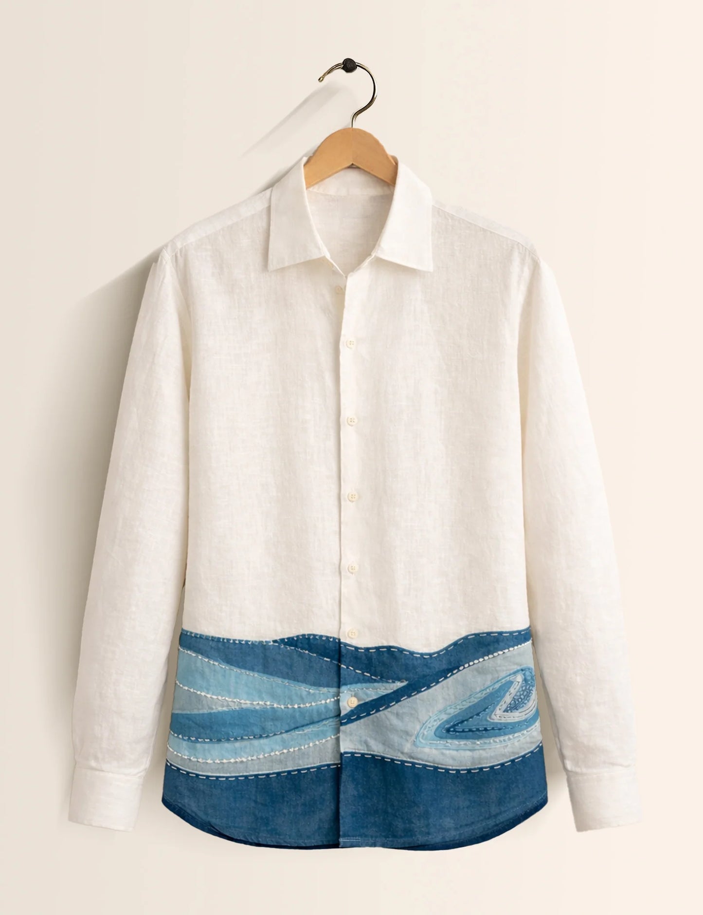 Ocean Wave Street Style Men’s Premium Full-Sleeve Shirt - XPST